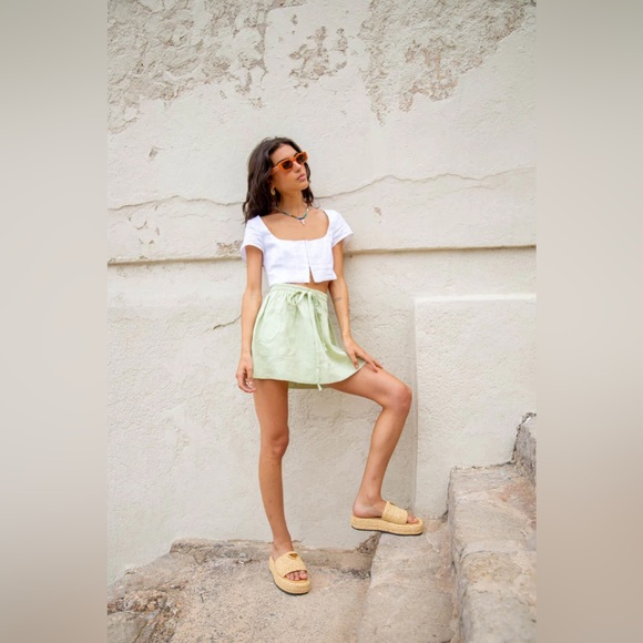 NWT Vrg Grl Selena linen white corset top - Picture 3 of 16